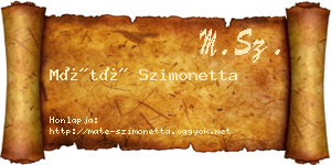 Máté Szimonetta névjegykártya